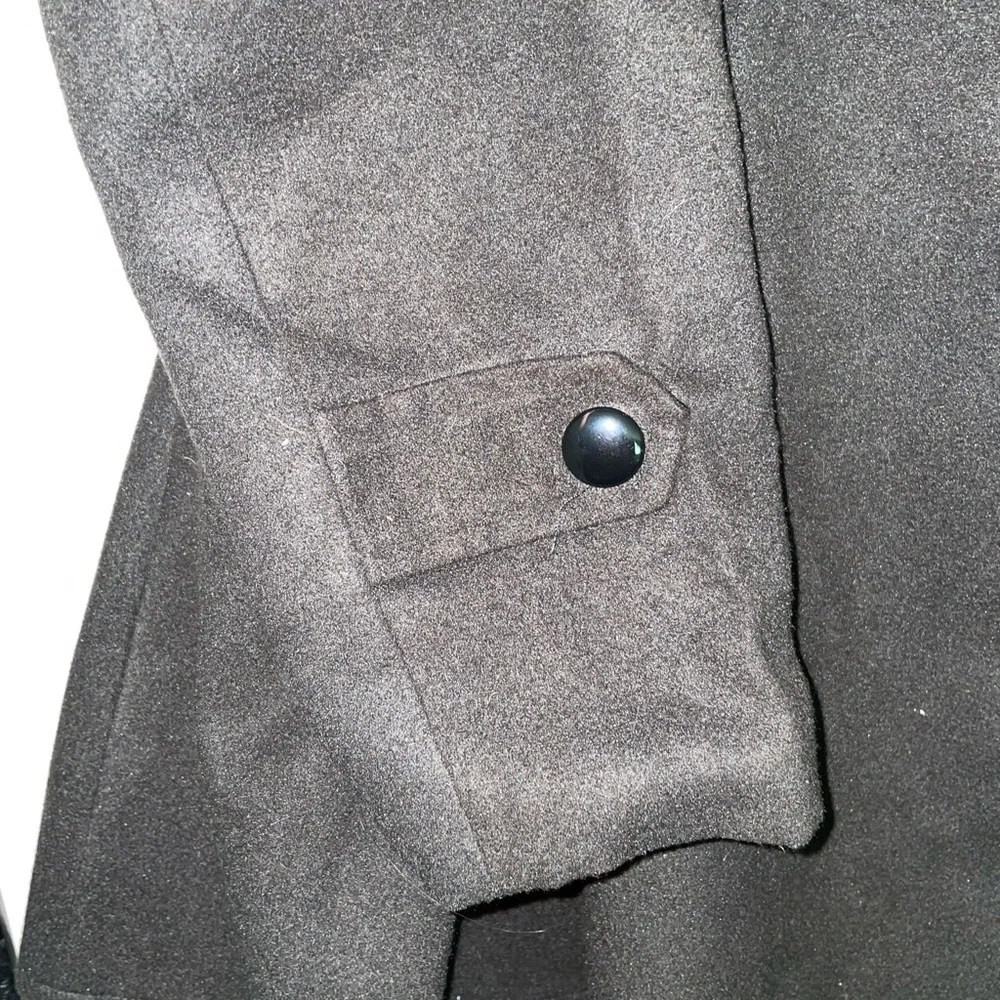 zeagoo Women's Black Pea Coat with Faux Fur Collar